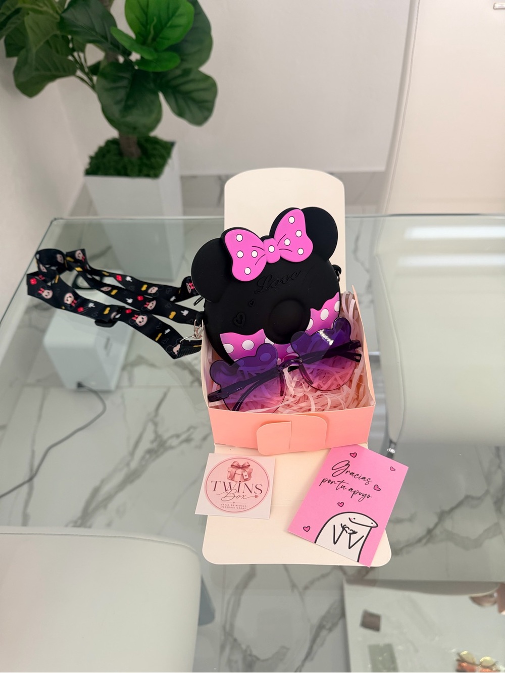 Kids Minnie Mouse Sunglasses & Case - Pink and Black